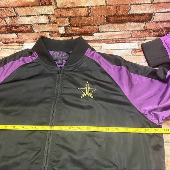 JEFFREE STAR FASHION Black and Purple Star Bomber Jacket L - Picture 9 of 11